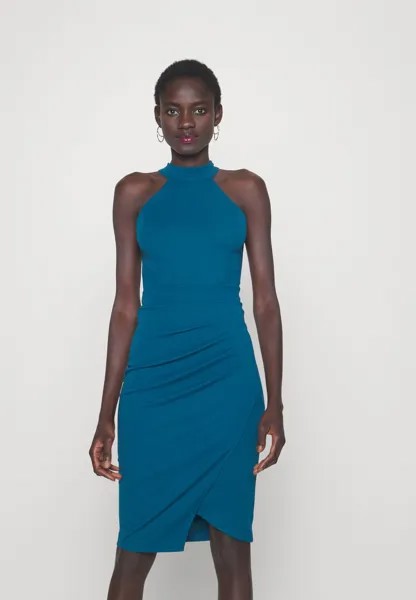 Платье из джерси Milly Halter Neck Midi WAL G, цвет dark teal blue