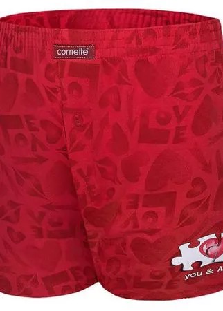 Cornette Трусы боксеры свободные с гульфиком на пуговицах You & Me, размер M, красный