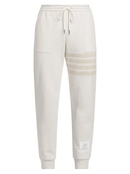 Хлопковые спортивные штаны 4-Bar Thom Browne, белый