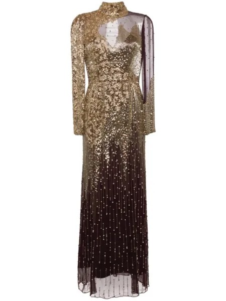 Jenny Packham вечернее платье Starman с пайетками, фиолетовый