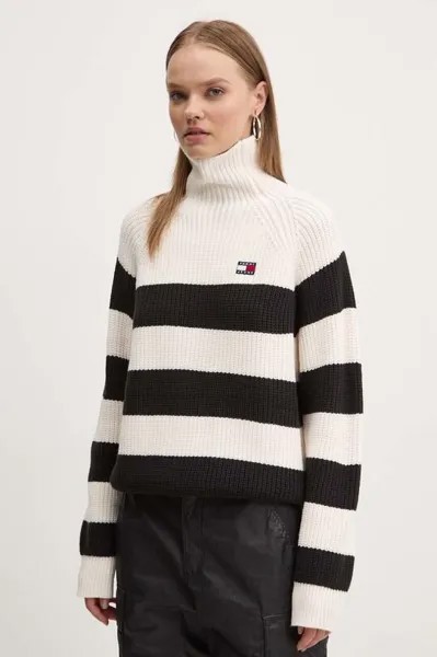 Свитер из смесовой шерсти Tommy Jeans, бежевый