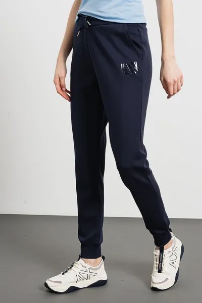 Спортивные брюки с завышенной талией и галстуком Armani Exchange, синий
