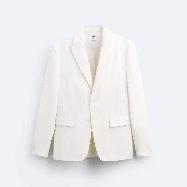 Пиджак Zara 100% Linen Suit, белый
