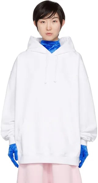 Белый худи с вышивкой VETEMENTS