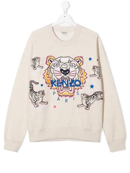 Kenzo Kids толстовка с принтом Tiger