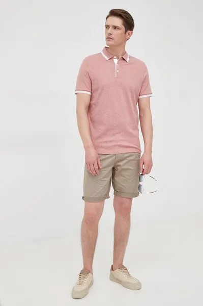 Хлопковая рубашка-поло Michael Kors, розовый