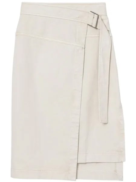 3.1 Phillip Lim джинсовая юбка миди с запахом, белый