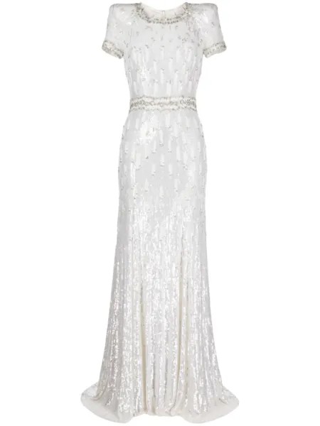 Jenny Packham платье Kira с пайетками, белый