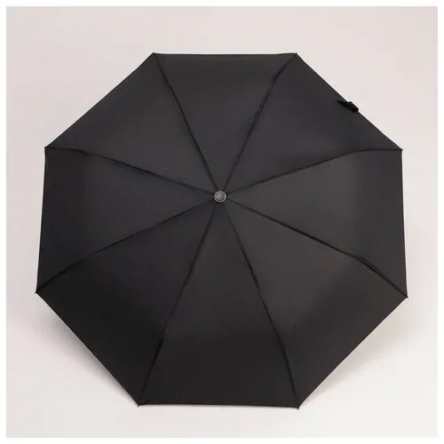 Зонт автоматический Однотонный, 3 сложения, 8 спиц, R = 50 см, цвет чёрный Fabretti 9601270 .