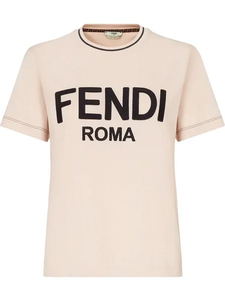 Fendi футболка с вышитым логотипом