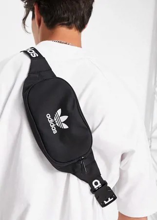 Черная сумка-кошелек на пояс с фирменным ремешком adidas Originals Adicolor-Черный цвет