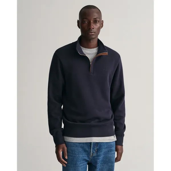 Свитер Gant Sacker Rib Half Zip, синий