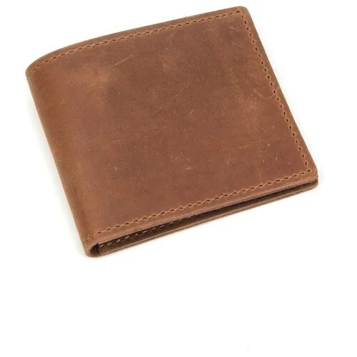 Портмоне КРОКО, натуральная кожа, на магните, отделения для карт и монет, коричневый