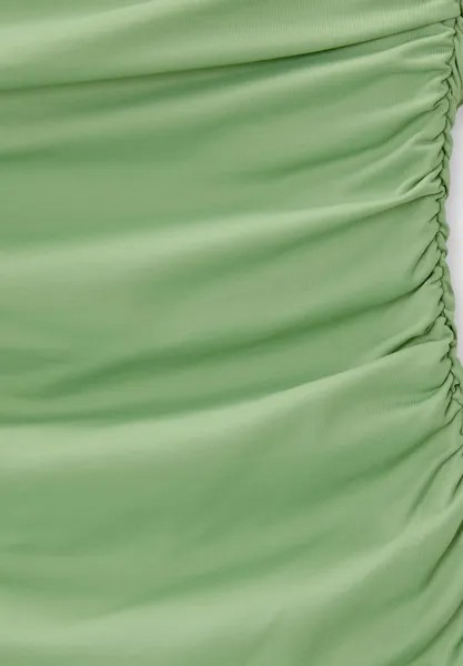 МИДИ Strapless Gathered PULL&BEAR, Летнее платье зеленый