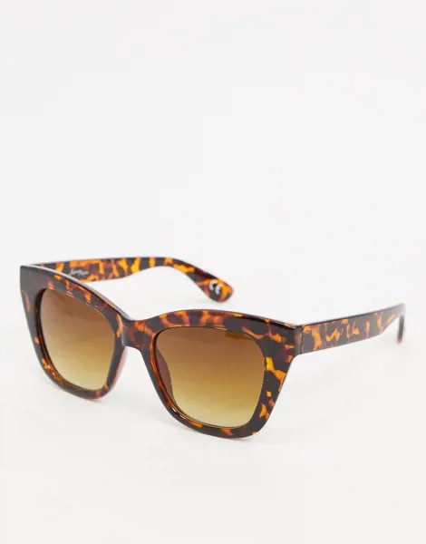 Квадратные солнцезащитные очки в черепаховой оправе Jeepers Peepers-Коричневый