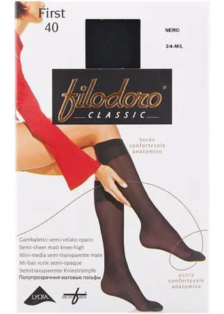 Капроновые гольфы Filodoro Classic First 40 Den, размер 3/4 M/L, nero