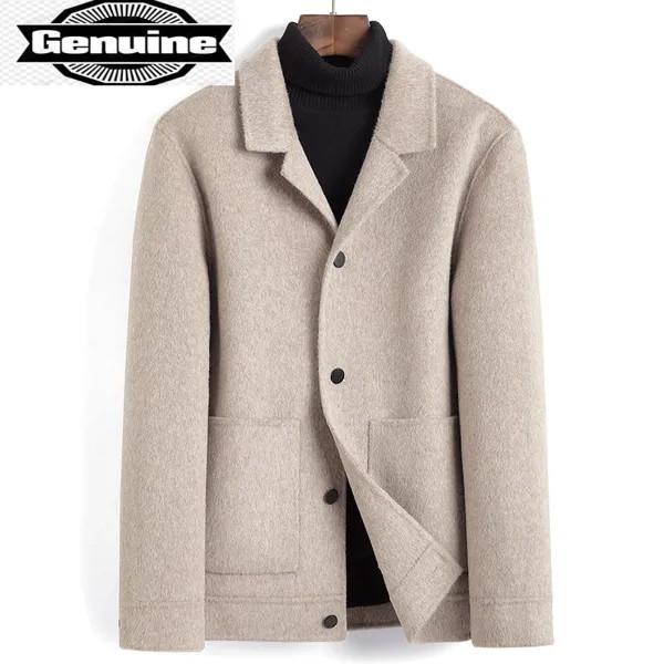 Мужское демисезонное шерстяное пальто, кашемировая куртка из альпаки, мужское пальто, Корейская одежда, шерстяное пальто, 3320 KJ3233
