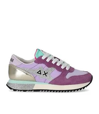 Sun68 Stargirl Glitter Logo Lilac Sneaker Woman