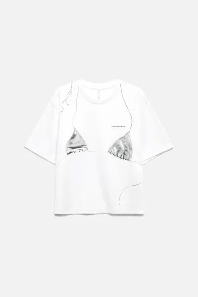 Футболка oversize с принтом-бикини