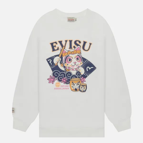 Женская толстовка Evisu Cat Drumming Printed белый, Размер S