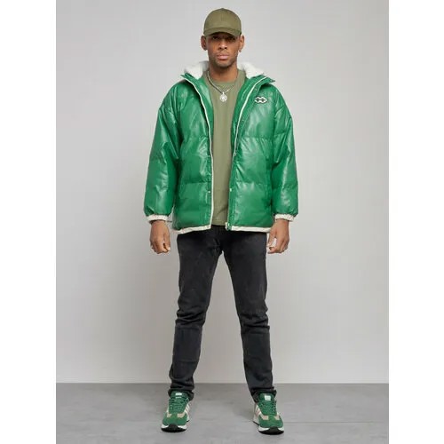 Кожаная куртка MTFORCE, размер 54, зеленый