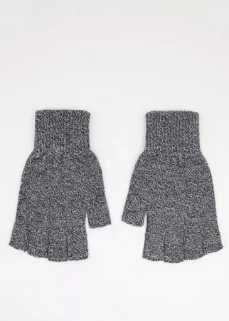 Черно-белые перчатки без пальцев ASOS DESIGN-Черный цвет