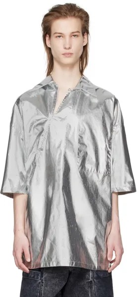 Серебряная рубашка с асимметричным разрезом T/Sehne