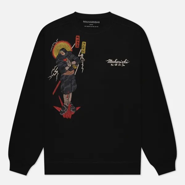 Мужская толстовка maharishi Shinobi Embroidered Crew Neck чёрный, Размер XXL