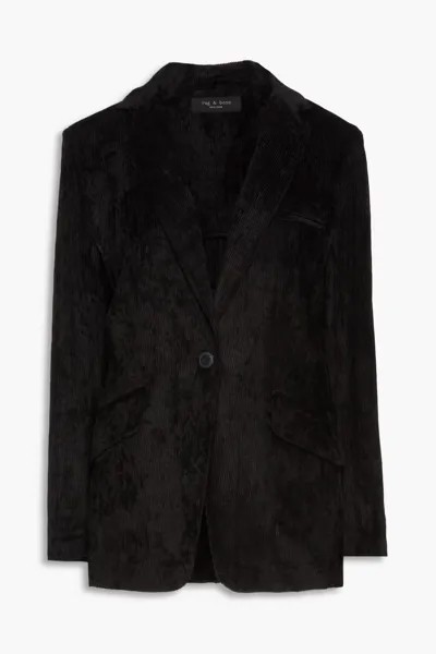 Бархатный пиджак Rag & Bone, черный