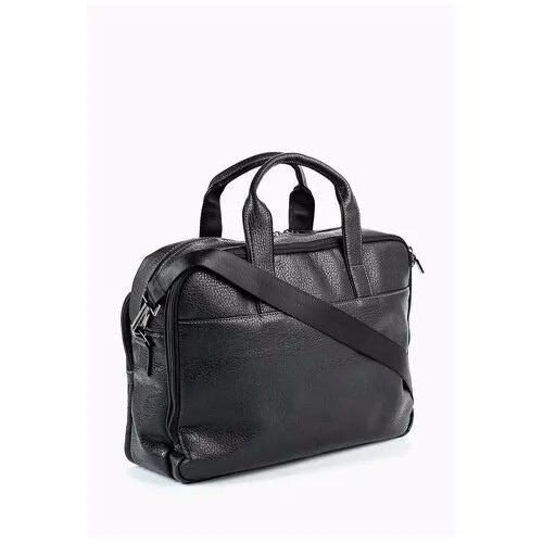 Мужская сумка для документов, портфель, кейс, дипломат, черная папка а4 для ноутбука, кроссбоди ANTAN 8-32 Искусственная кожа/черный