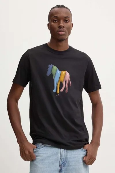 Хлопковая футболка PS Paul Smith, черный