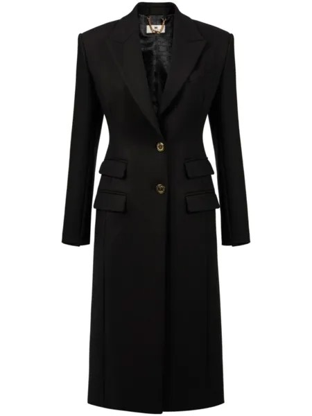 Elisabetta Franchi пальто с логотипом, черный