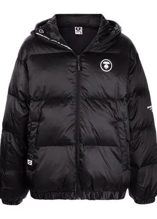 AAPE BY *A BATHING APE® пуховик с нашивкой-логотипом