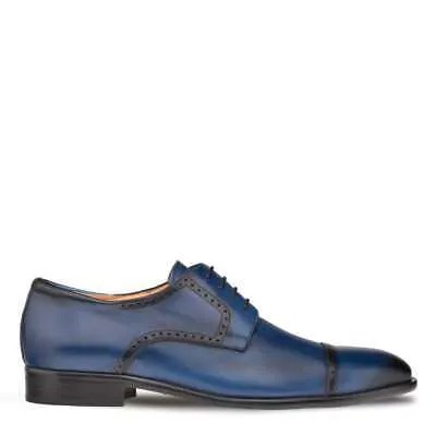 Мужские темно-синие оксфорды на шнуровке Mezlan, кожаные модельные туфли с закрытым носком