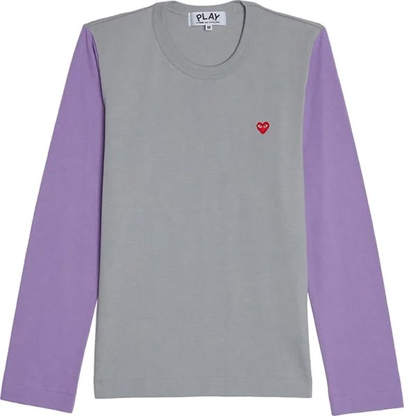 Футболка Comme des Garçons PLAY Bi-Colour T-Shirt 'Grey/Purple', серый