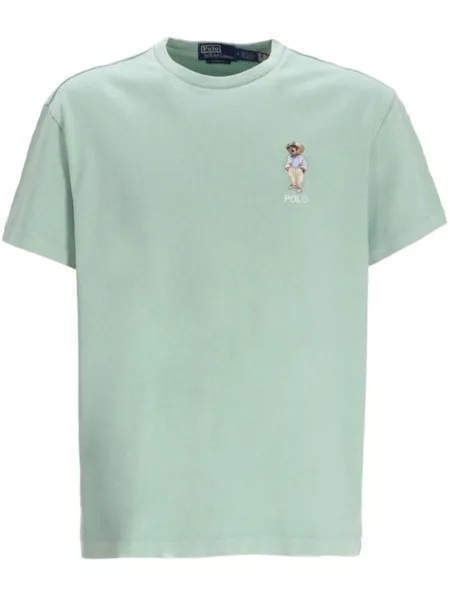 Polo Ralph Lauren футболка из хлопка с вышитым логотипом, зеленый