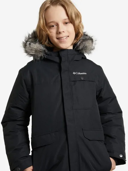 Куртка утепленная для мальчиков Columbia Nordic Strider Jacket, Черный, размер 125-135