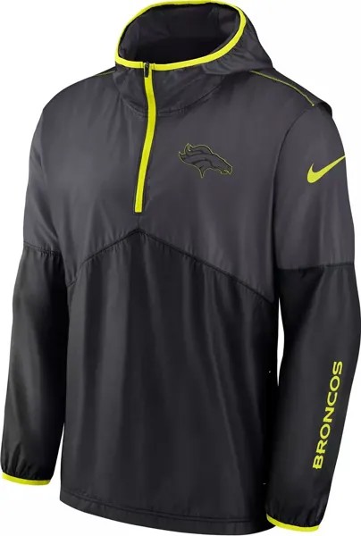 Мужская куртка Nike Denver Broncos 2023 Volt антрацитового цвета с молнией до половины