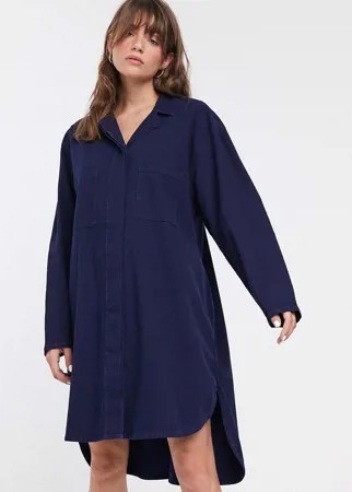 Джинсовое платье-рубашка Waven Kerr-Темно-синий