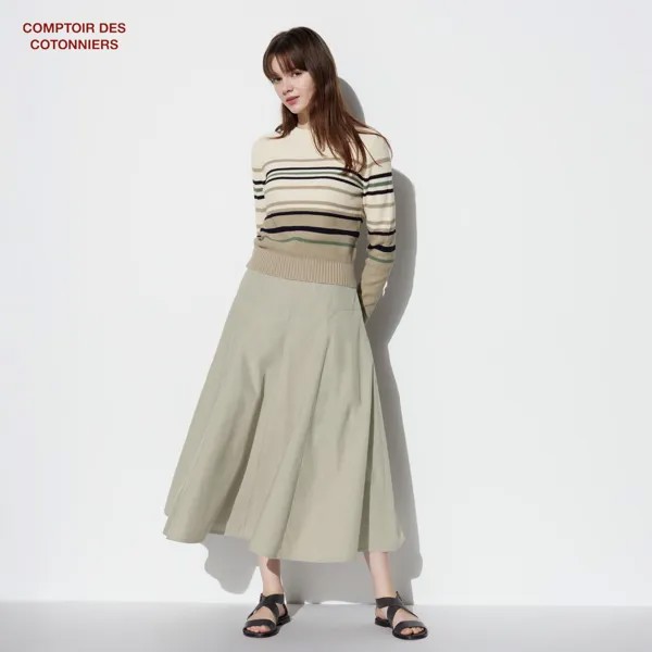 Юбка длинная Uniqlo Comptoir de Cotonnier, оливковый