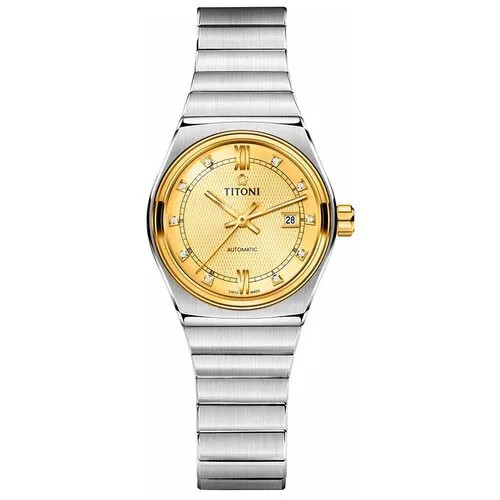 Наручные часы Titoni женские Часы Titoni 23751-SY-631 механические, водонепроницаемые, антибликовое покрытие стекла, автоподзавод, прозрачный корпус