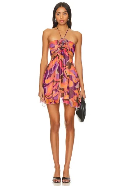 Платье мини Camila Coelho Nyra, цвет Orange Bold Blooms