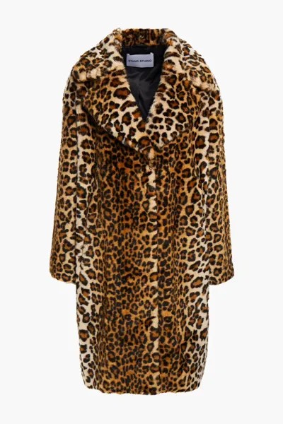 Пальто из искусственного меха Camille Cocoon с леопардовым принтом Stand Studio, цвет Animal print