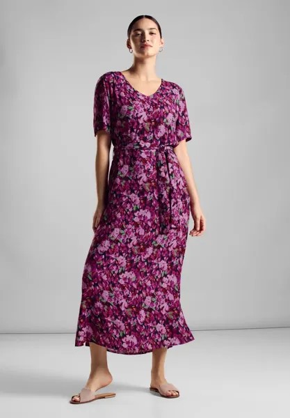 Платье макси STREET ONE с поясом на талии, цвет Magnolia Pink