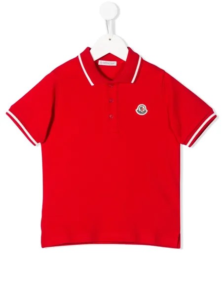 Moncler Enfant рубашка-поло с нашивкой-логотипом