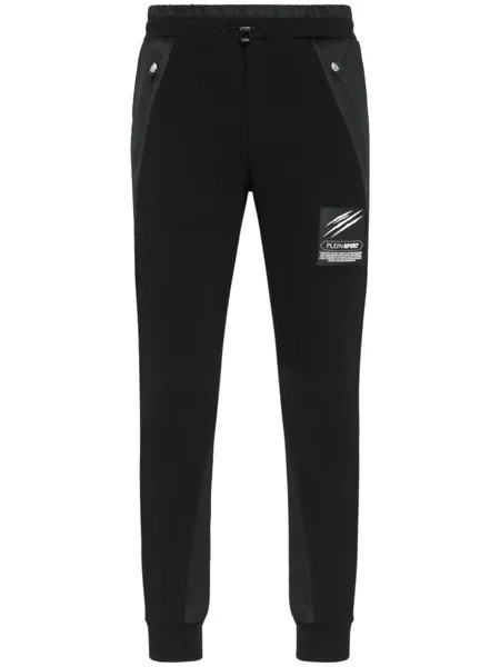 Plein Sport спортивные брюки с нашивкой-логотипом, черный