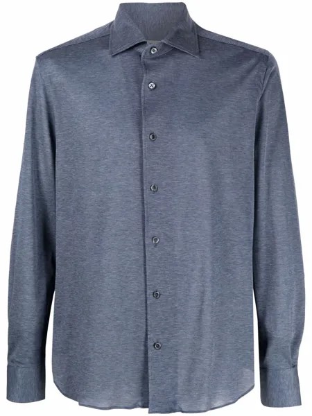 Corneliani меланжевая рубашка с длинными рукавами