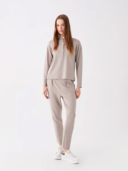 Женские однотонные спортивные штаны с эластичной резинкой на талии LCW Casual, светло-коричневый
