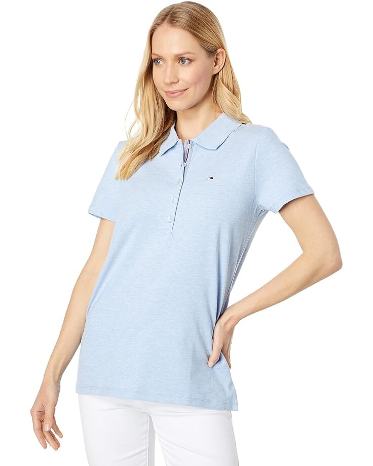 Поло Tommy Hilfiger Solid Short Sleeve, цвет Chambray Blue
