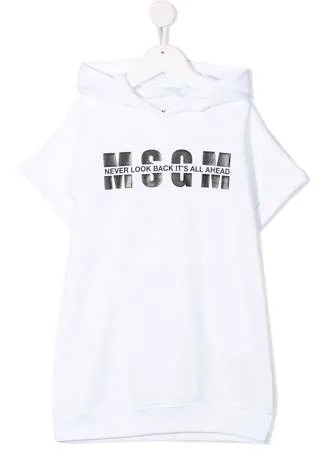 MSGM Kids платье-толстовка с логотипом и капюшоном